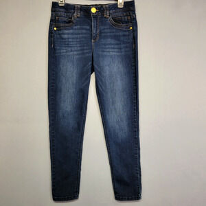 Democracy AB Technology Jeans Womens 8 Blue Denim Dark Wash Straight Leg Pockets